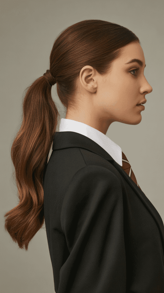 27 Easy Hairstyles for Long Hair for School That Are Cute and Quick 11 Sleek Low Ponytail