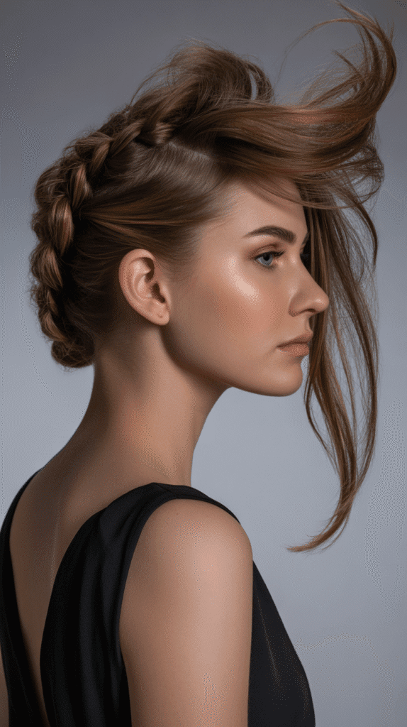 27 Elegant Whimsical Updo Hairstyles to Elevate Your Look 22 Asymmetrical Braided Updo