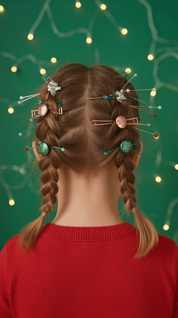 30 Cute Christmas Hairstyles for Girls Perfect for Holiday Parties 2 Braided Christmas Tree Hairstyle