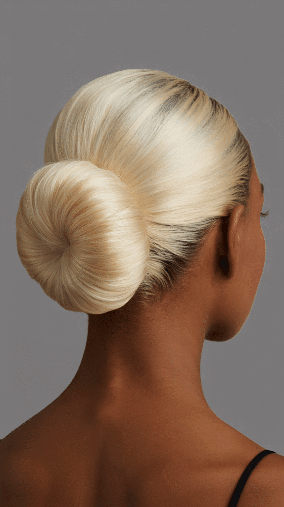 27 Classic Blonde Updo Hairstyles for Black Women for Every Occasion 24 Sleek Blonde Ballerina Bun