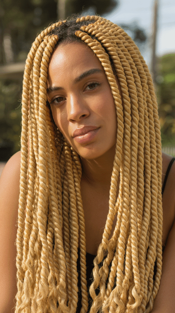 25 Chic Blonde Weave Hairstyles for Black Women This Season 3 Golden Blonde Senegalese Twists