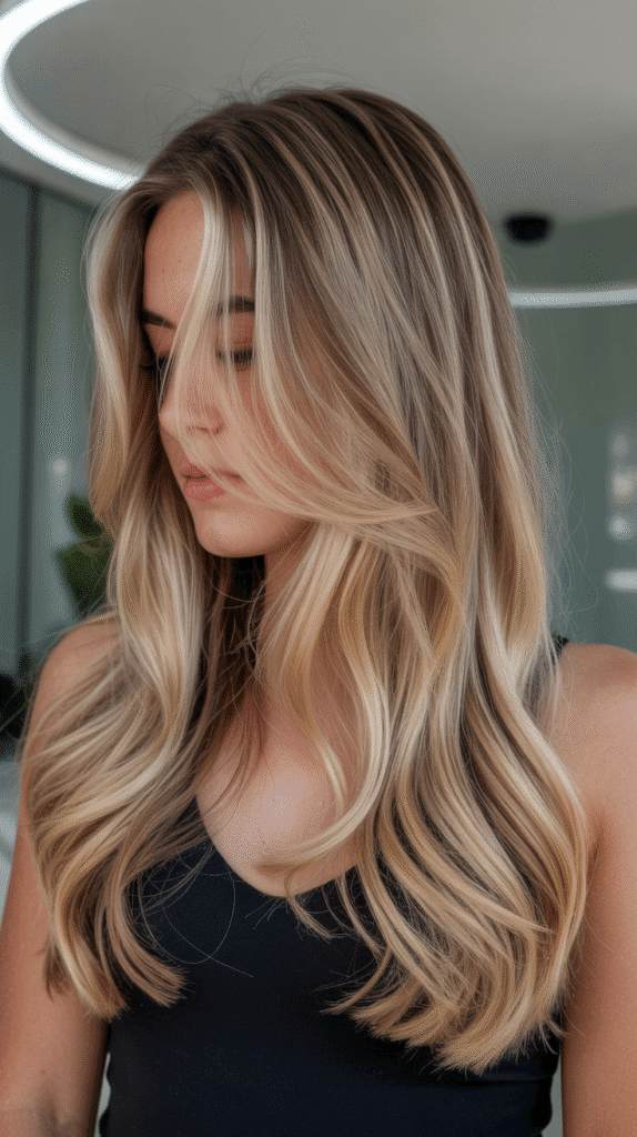 25 Stunning Blonde Hair with Caramel Lowlights for Fall 6 Beige Blonde with Caramel Balayage Lowlights