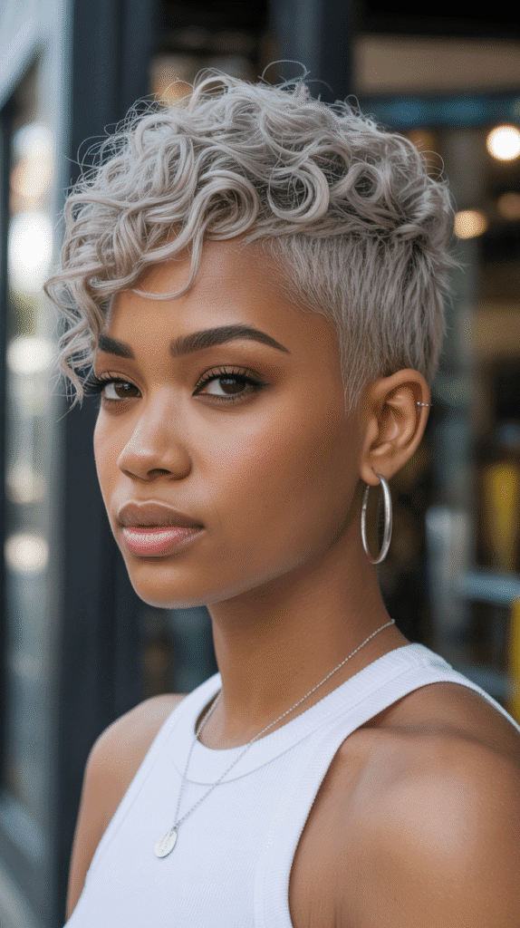 30 Curly Blonde Hairstyles for Black Women That Bring Volume & Bounce 15 Ashy Blonde Curly Pixie
