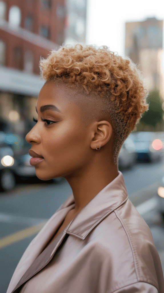 27 Short Blonde Hairstyles for Black Women That Are Totally Trendy 25 Blonde Balayage on Tapered Natural Hair