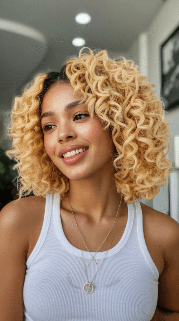 30 Curly Blonde Hairstyles for Black Women That Bring Volume & Bounce 7 Buttery Blonde Crochet Curls