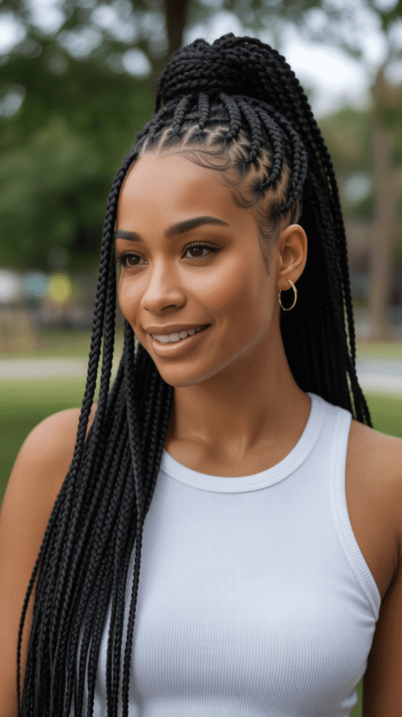 Half-Up Half-Down Braids