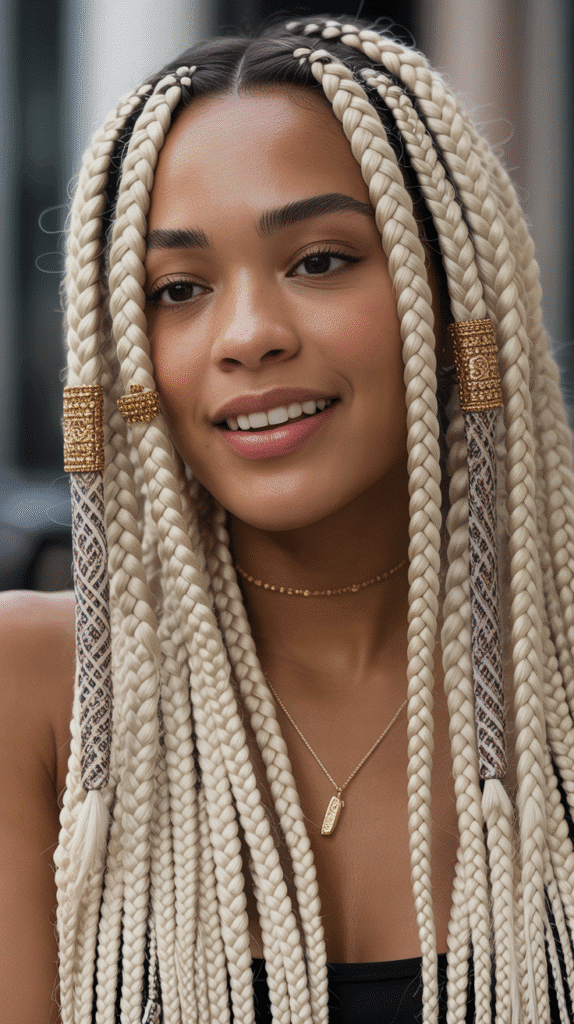 27 Stunning Blonde Braided Hairstyles for Black Women That Turn Heads 8 Blonde Tribal Braids