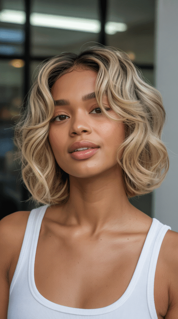 30 Fabulous Blonde Bob Hairstyles for Black Women You'll Love 5 Layered Blonde Bob with Face-Framing Pieces