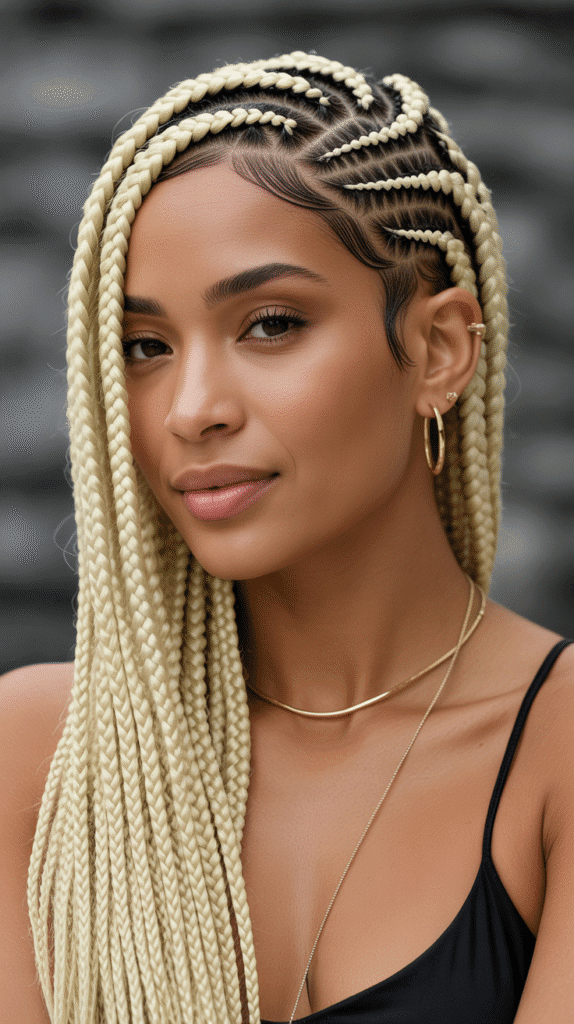 27 Chic Short Braided Hairstyles for Black Women 11 Lemonade Braids Short Version