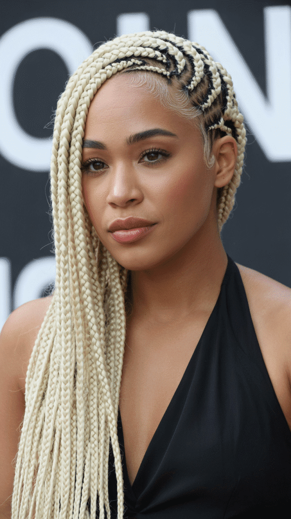 27 Stunning Blonde Braided Hairstyles for Black Women That Turn Heads 6 Blonde Lemonade Braids