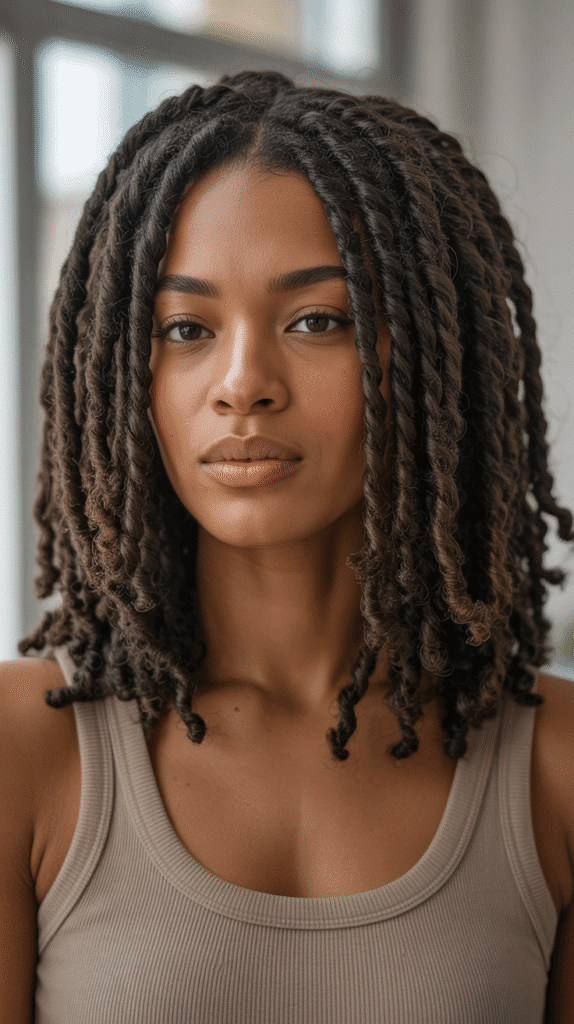 25 Simple Braided Hairstyles for Black Women 8 Marley Twists