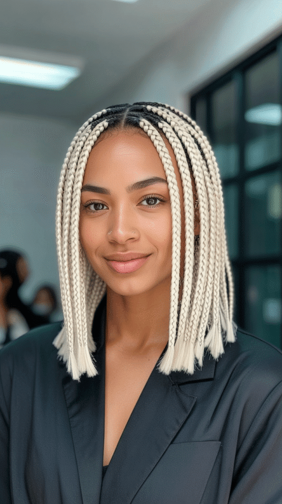 27 Stunning Blonde Braided Hairstyles for Black Women That Turn Heads 9 Blonde Box Braids Bob