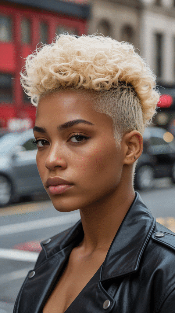 25 Blonde Crimped Hairstyles for Black Women That Stand Out 21 Crimped Blonde Mohawk