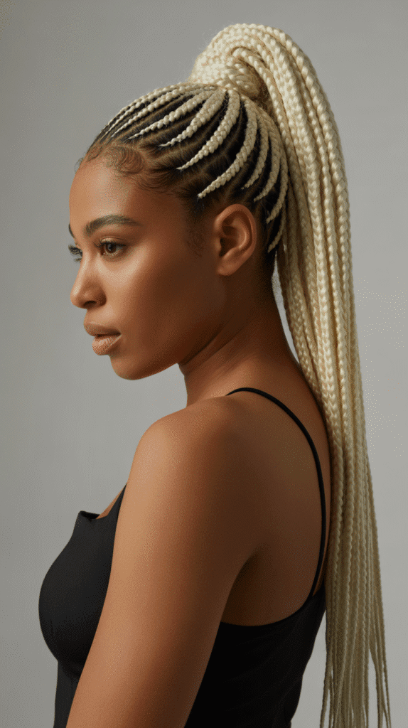 27 Stunning Blonde Braided Hairstyles for Black Women That Turn Heads 19 Blonde Braided Ponytail