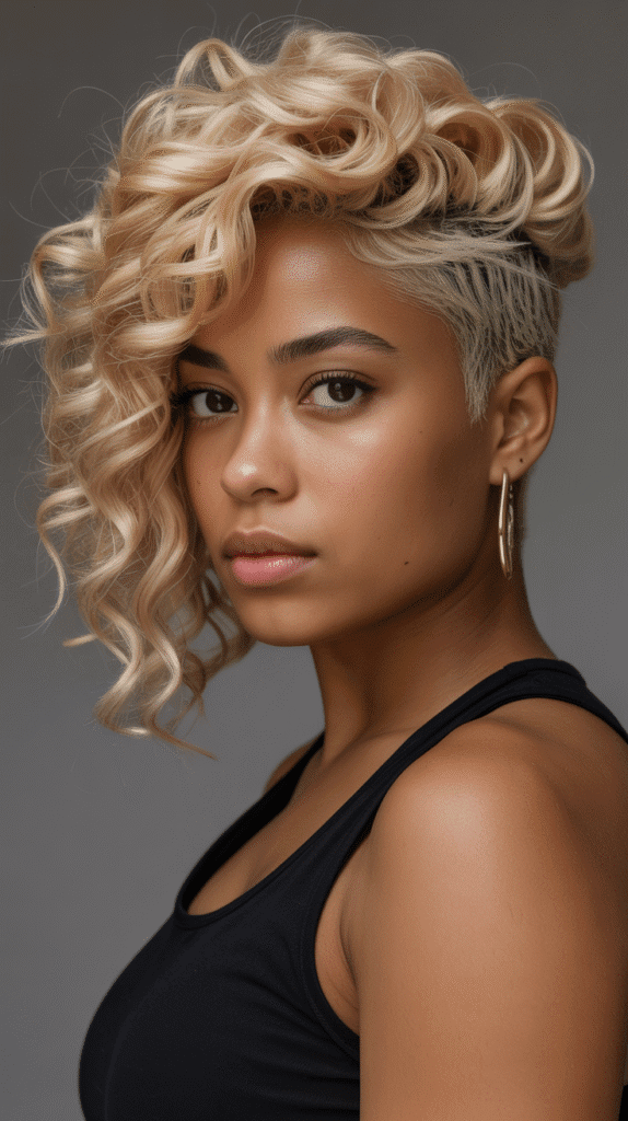 30 Fabulous Blonde Bob Hairstyles for Black Women You'll Love 13 Asymmetrical Curly Blonde Bob
