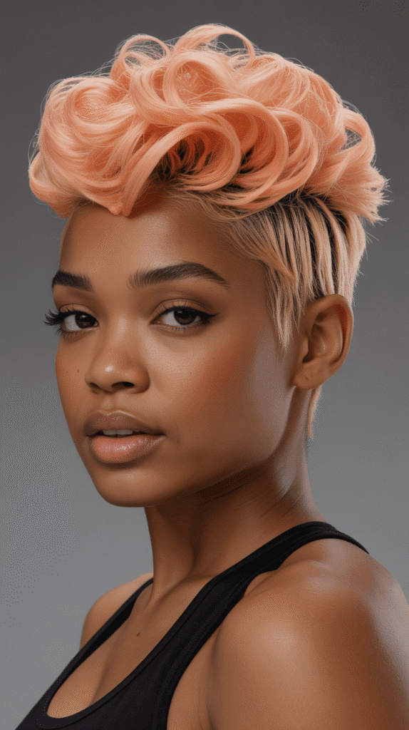 25 Chic Blonde Weave Hairstyles for Black Women This Season 19 Peach-Toned Blonde Faux Hawk