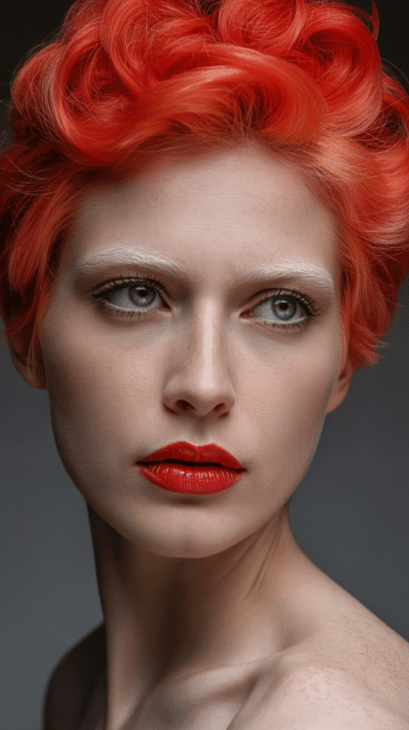 26 Flattering Hair Colors for Pale Skin with Green Eyes That Turn Heads 26 Bright Red: Bold Primary Color Statement