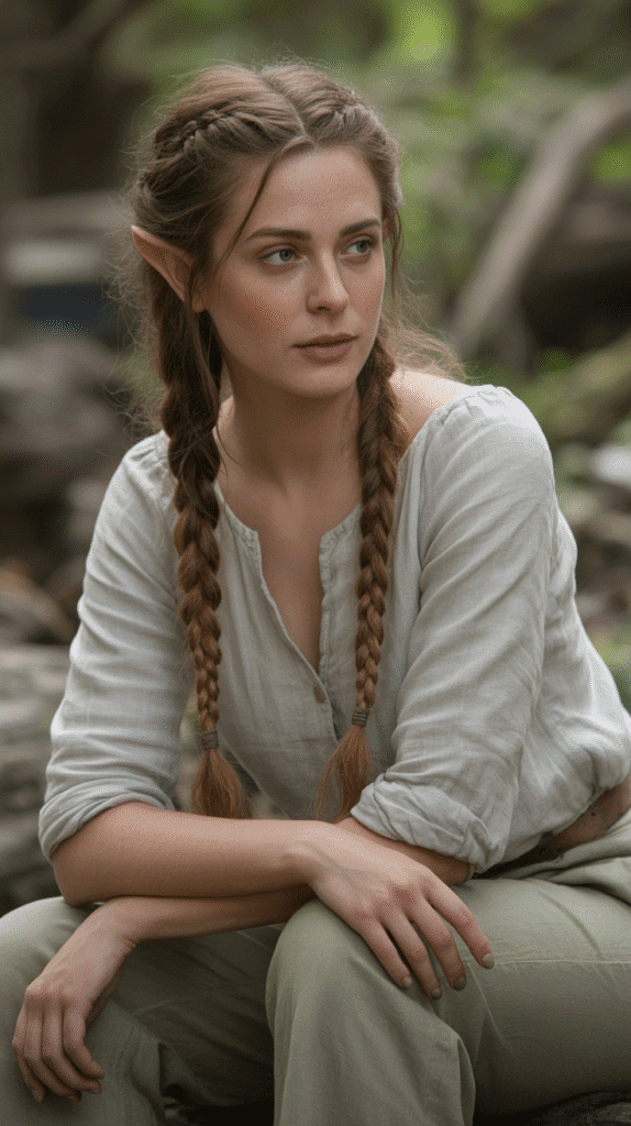 28 Easy Elf Hairstyles You Can Create in Minutes 11  Messy Low Bun with Braided Accent