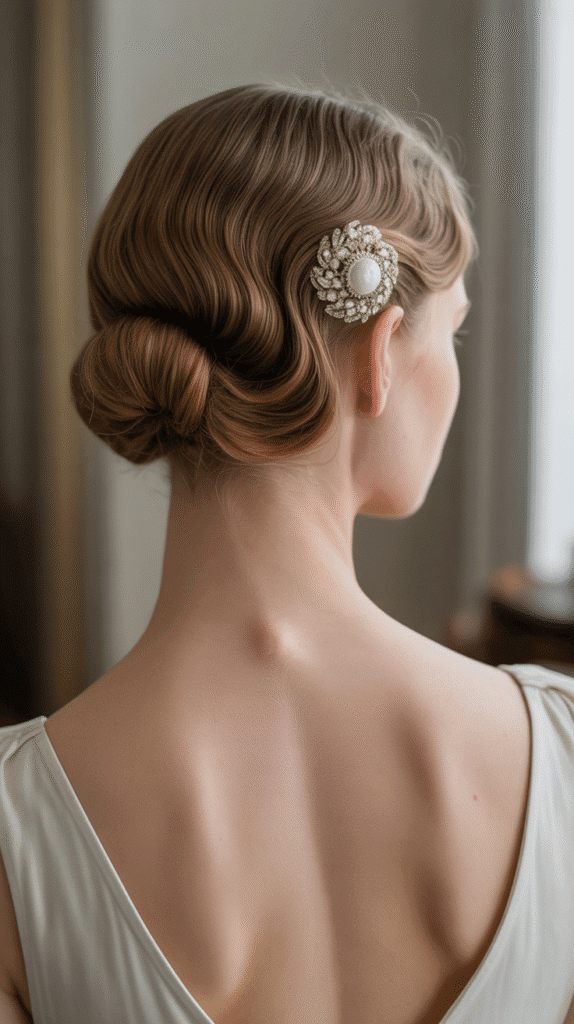 27 Elegant Whimsical Updo Hairstyles to Elevate Your Look 18 Half-Up Twisted Crown