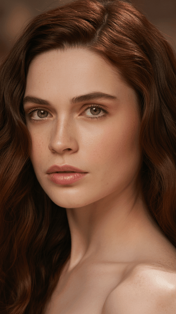 28 Best Hair Colors for Pale Skin and Green Eyes to Brighten Your Style 15  Dark Auburn – Subtle Richness