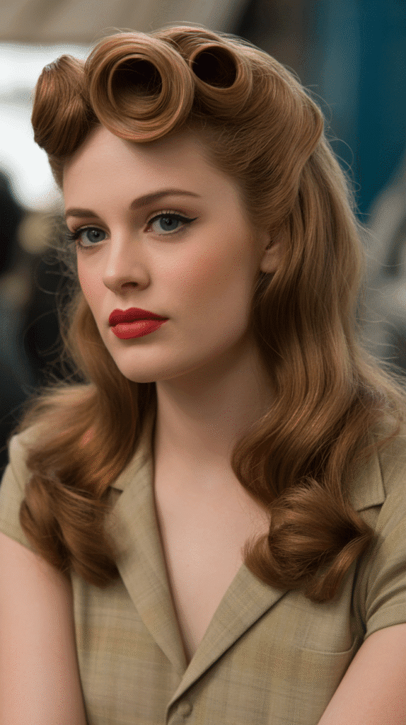 28 Enchanting Whimsical Hairstyles for Long Hair Perfect for Any Occasion 8 Vintage Victory Rolls