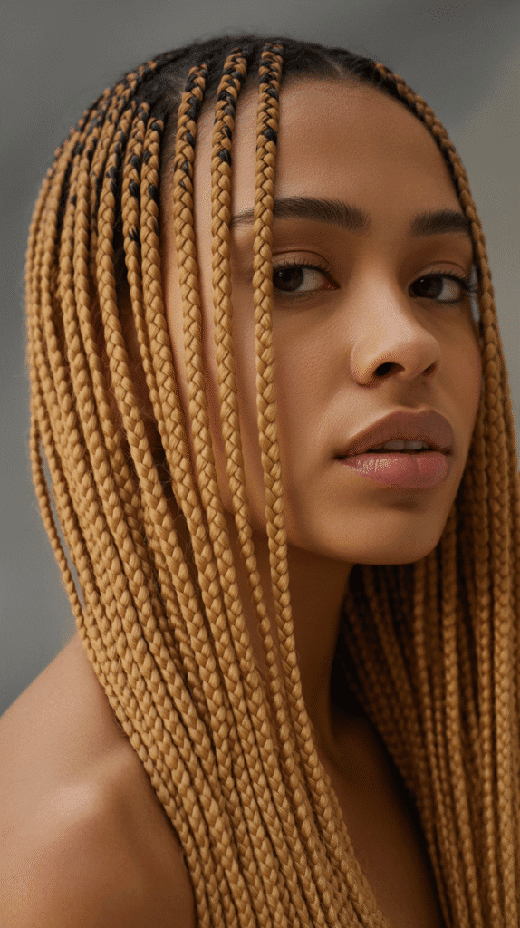 27 Stunning Blonde Braided Hairstyles for Black Women That Turn Heads 14 Blonde Micro Braids