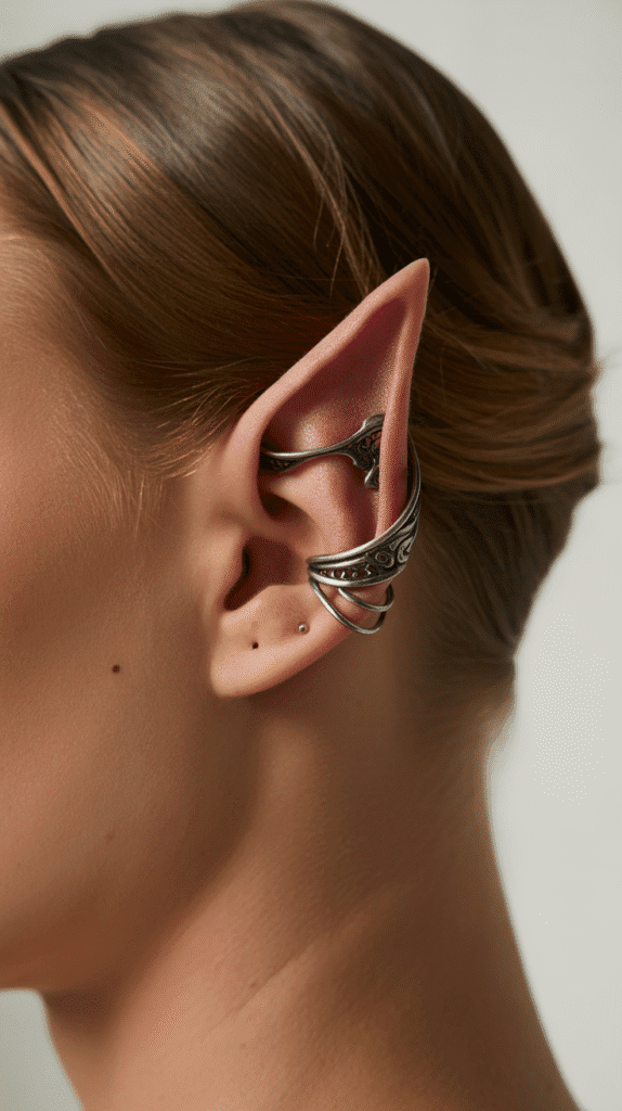 27 Magical Elf Hairstyles for Short Hair Perfect for Cosplay or Holidays 19 Elven Ear Cuff Coordinated Style