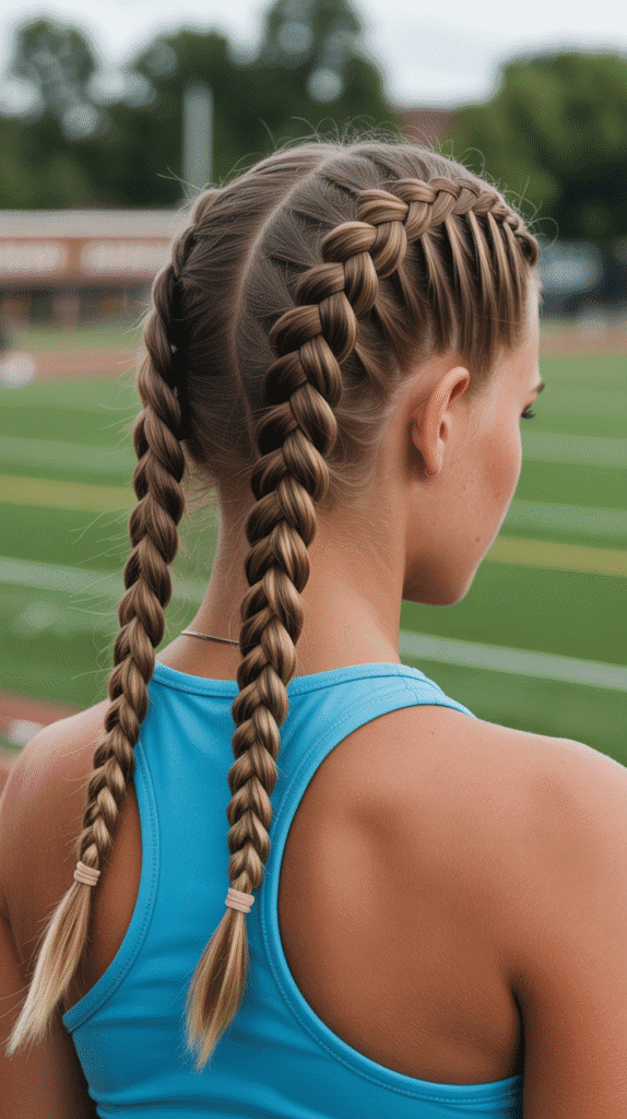 27 Easy Hairstyles for Long Hair for School That Are Cute and Quick 9 Double Dutch Braids