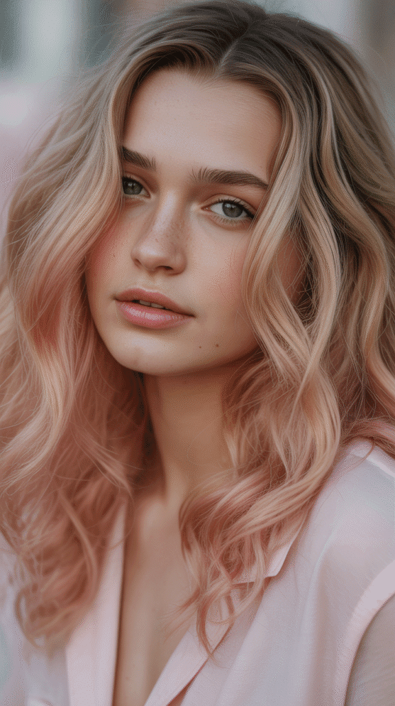 28 Best Hair Colors for Pale Skin and Green Eyes to Brighten Your Style 14 Rose Gold – Trendy and Feminine