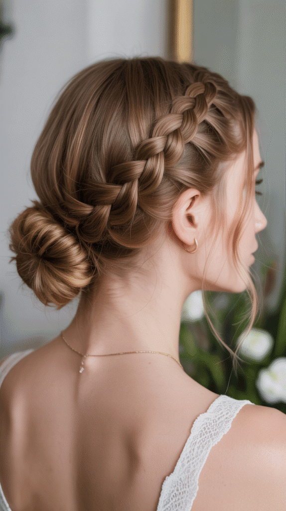 30 Dreamy Whimsical Hairstyles for Medium-Length Hair You'll Fall in Love With 14 Dutch Braid into Low Bun