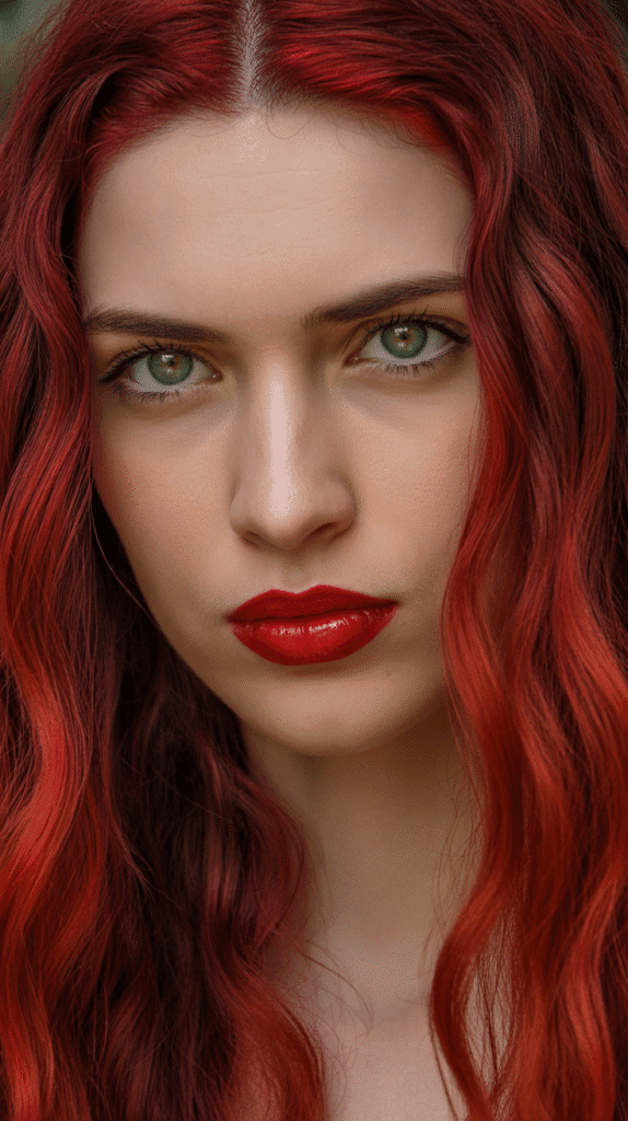 28 Best Hair Colors for Pale Skin and Green Eyes to Brighten Your Style 9 Cherry Red – Vibrant and Playful