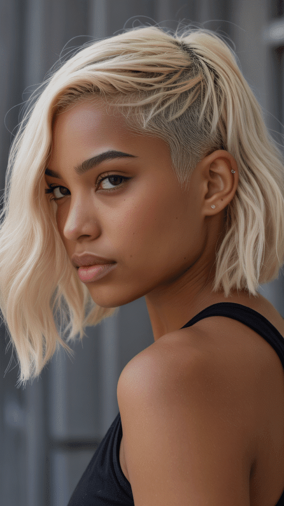 30 Fabulous Blonde Bob Hairstyles for Black Women You'll Love 18 Blonde Bob with Shaved Side