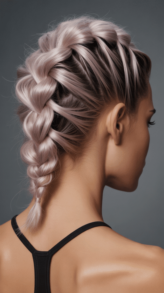 27 Elegant Whimsical Updo Hairstyles to Elevate Your Look 17 Braided Faux Hawk Updo