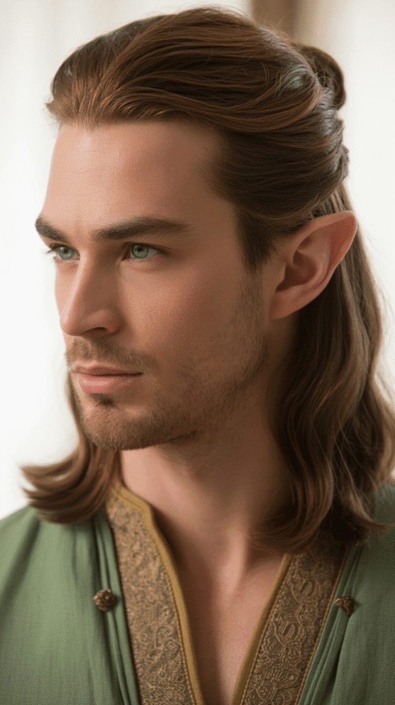 26 Cool Elf Hairstyles for Male Elves Inspired by Fantasy Worlds 3 The Half-Up Elven Knot