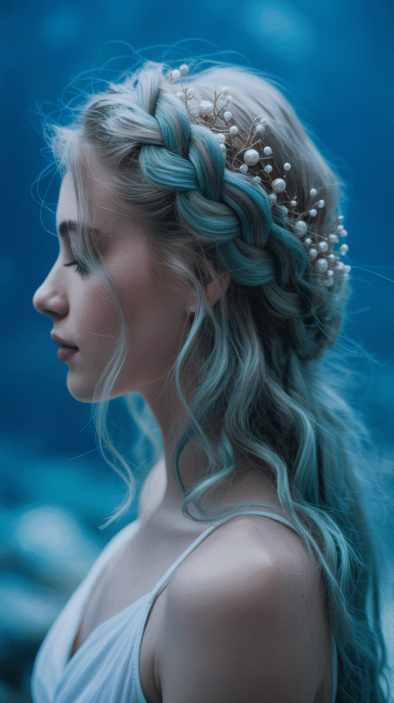 25 Easy Whimsical Hairstyles You Can Create in Minutes 2 Mermaid Crown Braid