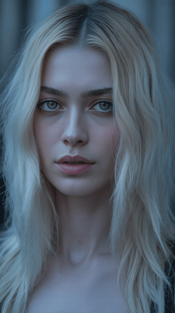 28 Best Hair Colors for Pale Skin and Green Eyes to Brighten Your Style 18 Icy Blonde – Cool and Striking