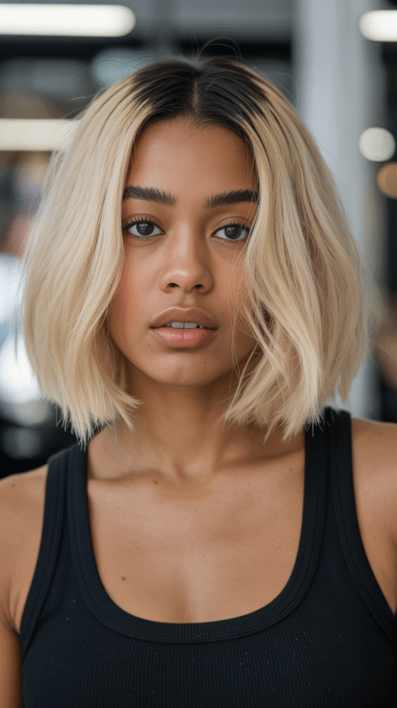 30 Fabulous Blonde Bob Hairstyles for Black Women You'll Love 12 Blonde Bob with Dark Roots