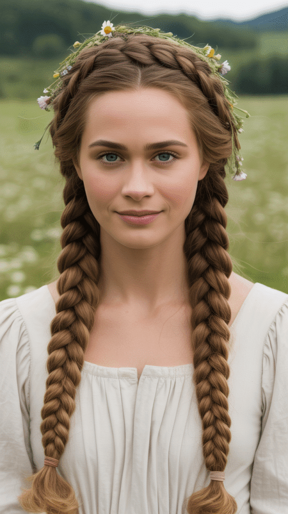 30 Step-by-Step Whimsical Hairstyle Tutorials Anyone Can Try 8 The Storybook Milkmaid Braids