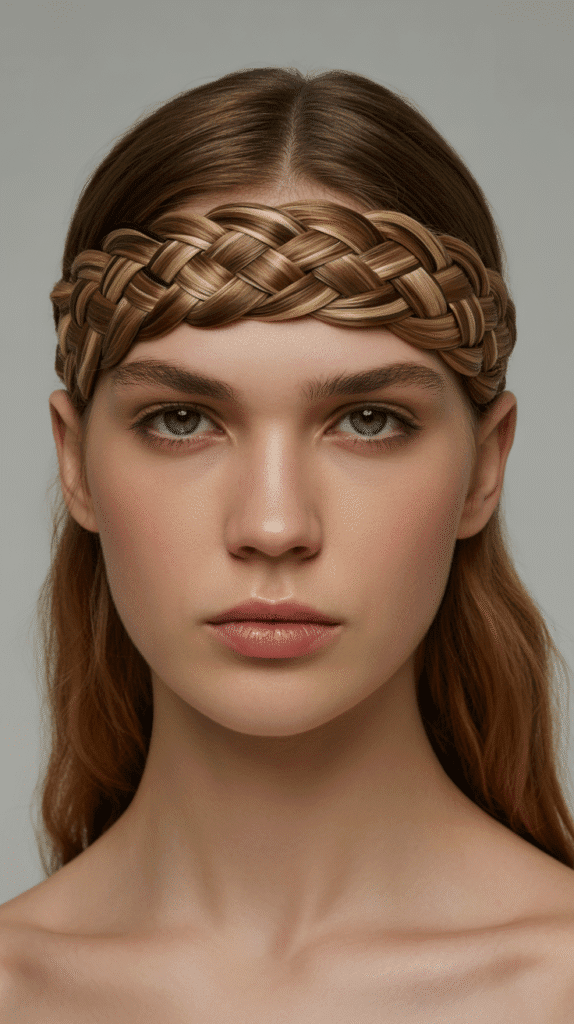 30 Elegant Elf Hairstyles for Long Hair Straight Out of a Fairytale 28 Geometric Braided Headband