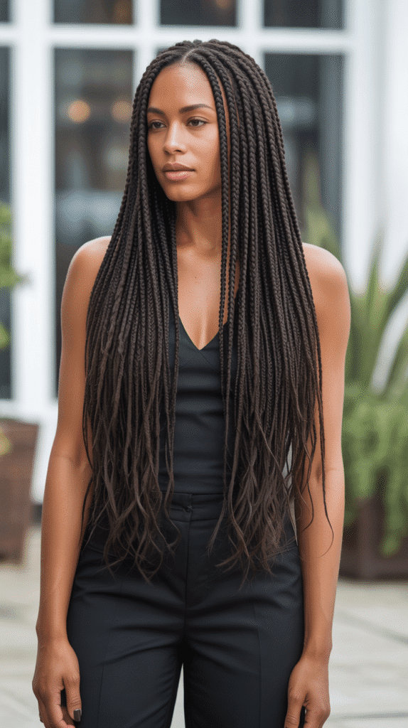 30 Trendy 2025 Braided Hairstyles for Black Women 17 Waist-Length Braids for Maximum Drama