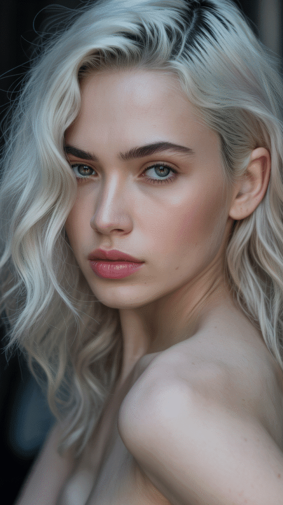 28 Best Hair Colors for Pale Skin and Green Eyes to Brighten Your Style 11 Platinum Blonde – High-Contrast Glamour