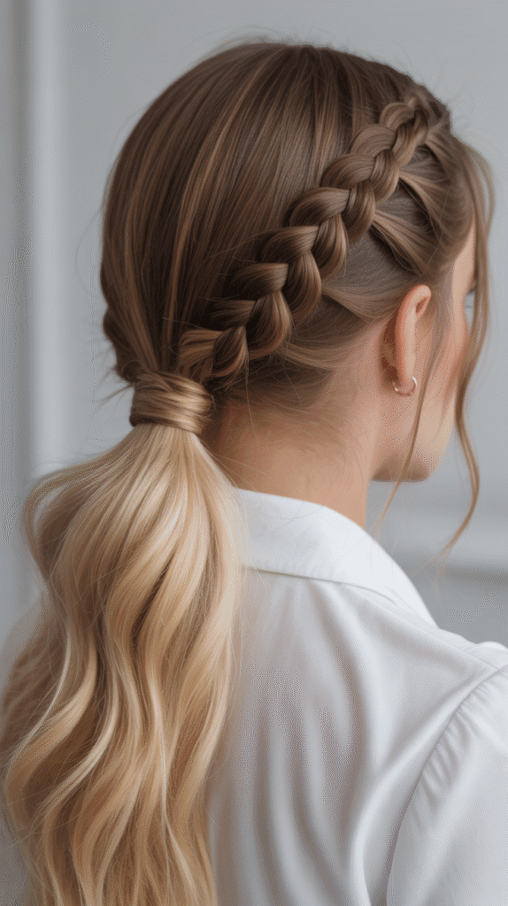 28 Enchanting Whimsical Hairstyles for Long Hair Perfect for Any Occasion 14 Braided Ponytail Wrap