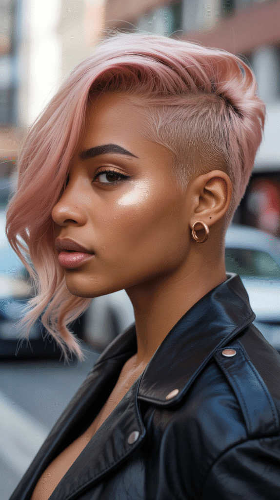 27 Short Blonde Hairstyles for Black Women That Are Totally Trendy 10 Rose Gold Blonde Undercut