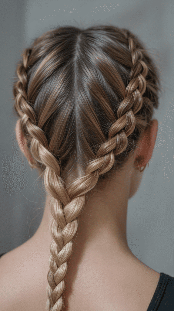 27 Elegant Whimsical Updo Hairstyles to Elevate Your Look 14 Criss-Cross Braided Updo