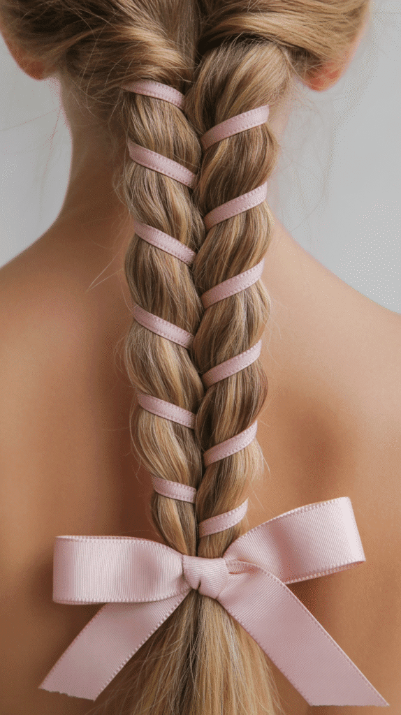 30 Step-by-Step Whimsical Hairstyle Tutorials Anyone Can Try 21 The Ribbon-Woven Braid