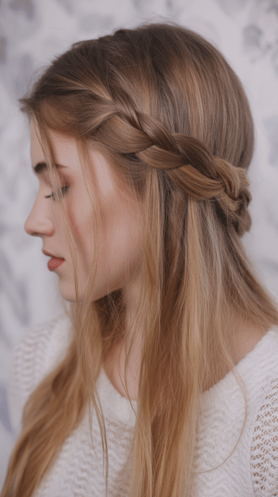 27 Chic Whimsical Hairstyles for Straight Hair That Add a Touch of Grace 4 Side-Swept Waterfall Braid