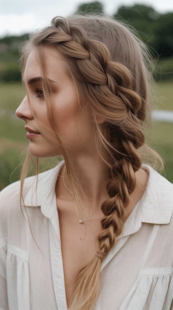 28 Enchanting Whimsical Hairstyles for Long Hair Perfect for Any Occasion 15 Ethereal Low Loose Braid