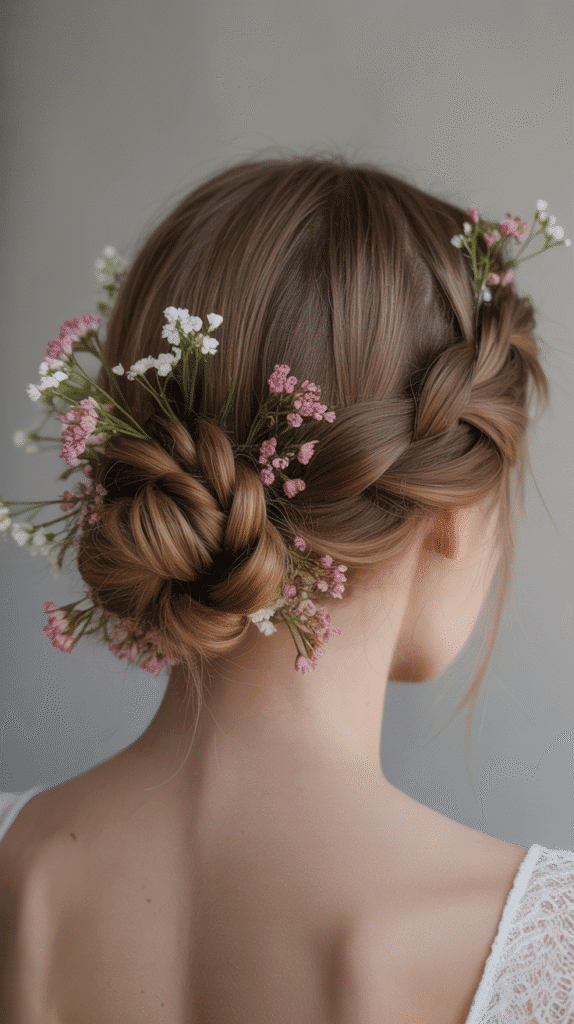 30 Step-by-Step Whimsical Hairstyle Tutorials Anyone Can Try 27 The Braided Flower Garden Updo