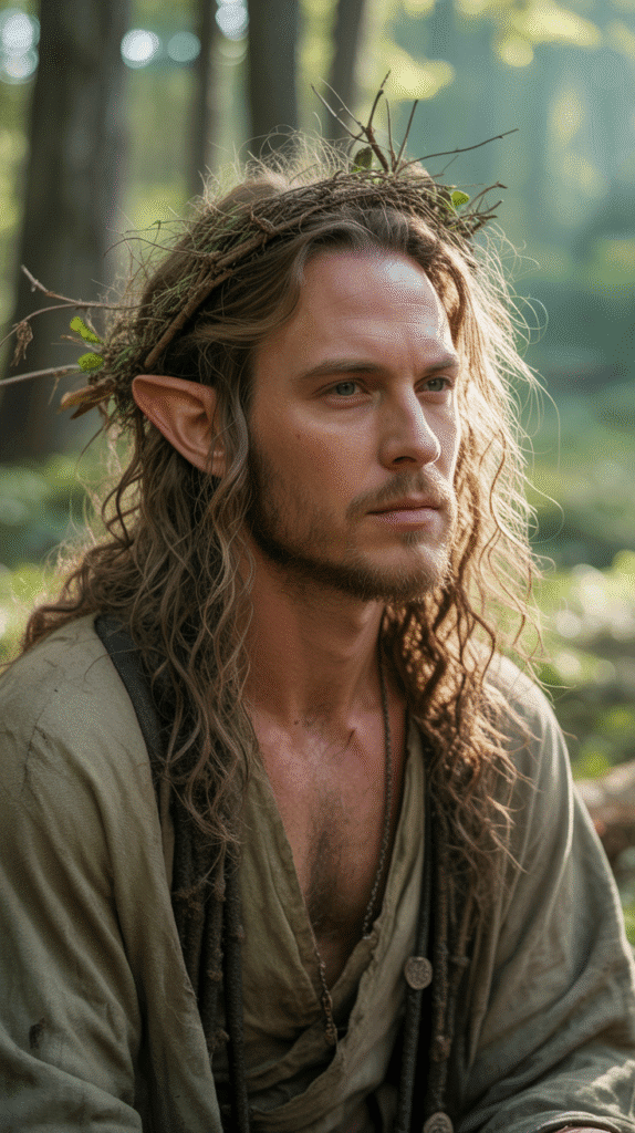 26 Cool Elf Hairstyles for Male Elves Inspired by Fantasy Worlds 22 The Druid's Natural Locks