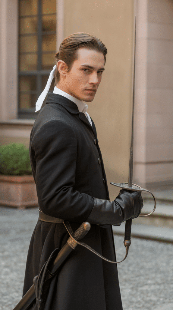 26 Cool Elf Hairstyles for Male Elves Inspired by Fantasy Worlds 23 The Duellist's Tied-Back Elegance